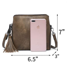 Load image into Gallery viewer, Small crossbody bag W guitar strap triple pocketed