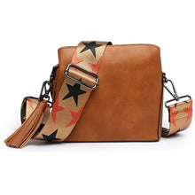 Load image into Gallery viewer, Small crossbody bag W guitar strap triple pocketed
