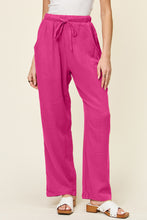 Load image into Gallery viewer, Double Take Full Size Texture Drawstring Straight Pants