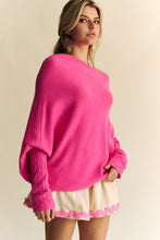 Load image into Gallery viewer, Davi & Dani Solid Color Batwing Sleeve Sweater