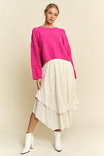 Load image into Gallery viewer, Davi & Dani Diamond Cable Pattern Drop Shoulder Sweater