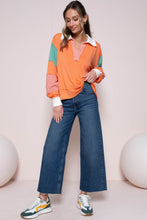 Load image into Gallery viewer, Hailey & Co Color Block Top with Striped Panel