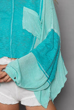 Load image into Gallery viewer, POL Round Neck Contrast High-Low Top
