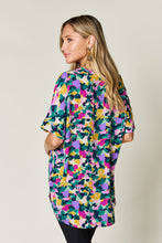 Load image into Gallery viewer, Double Take Full Size Printed V-Neck Short Sleeve Blouse