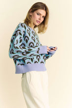 Load image into Gallery viewer, Davi & Dani Scale Jacquard Round Neck Drop Shoulder Sweater