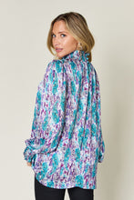 Load image into Gallery viewer, Double Take Full Size Printed Smocked Long Sleeve Blouse