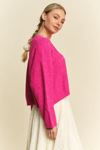 Load image into Gallery viewer, Davi & Dani Diamond Cable Pattern Drop Shoulder Sweater