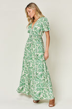 Load image into Gallery viewer, Double Take Full Size Printed Drawstring Short Sleeve Dress