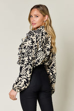 Load image into Gallery viewer, Double Take Full Size Printed Ruffle Trim Balloon Sleeve Shirt