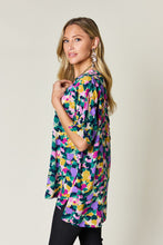 Load image into Gallery viewer, Double Take Full Size Printed V-Neck Short Sleeve Blouse