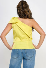 Load image into Gallery viewer, One Shoulder Bow Tie Detail Fitted Top