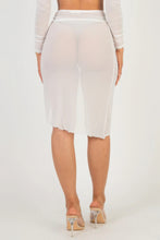 Load image into Gallery viewer, Slit Sheer Mesh Ruched Skirt