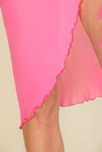 Load image into Gallery viewer, Slit Sheer Mesh Ruched Skirt