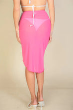 Load image into Gallery viewer, Slit Sheer Mesh Ruched Skirt