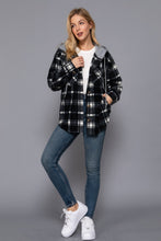 Load image into Gallery viewer, Plaid Print Hoodie Fleece Jacket