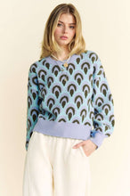 Load image into Gallery viewer, Davi & Dani Scale Jacquard Round Neck Drop Shoulder Sweater