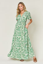 Load image into Gallery viewer, Double Take Full Size Printed Drawstring Short Sleeve Dress
