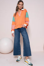 Load image into Gallery viewer, Hailey & Co Color Block Top with Striped Panel