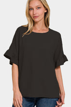 Load image into Gallery viewer, Zenana V-Neck Flutter Sleeve Top