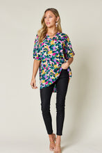 Load image into Gallery viewer, Double Take Full Size Printed V-Neck Short Sleeve Blouse