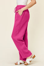 Load image into Gallery viewer, Double Take Full Size Texture Drawstring Straight Pants