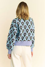 Load image into Gallery viewer, Davi & Dani Scale Jacquard Round Neck Drop Shoulder Sweater