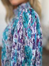 Load image into Gallery viewer, Double Take Full Size Printed Smocked Long Sleeve Blouse