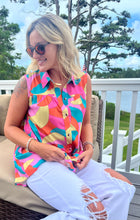 Load image into Gallery viewer, Multicolored Sleeveless Longline Shirt