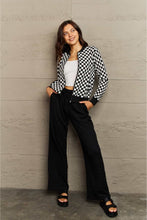 Load image into Gallery viewer, Ninexis Full Size Plaid Round Neck Long Sleeve Jacket