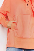 Load image into Gallery viewer, Double Take Quarter-Snap Dropped Shoulder Hoodie