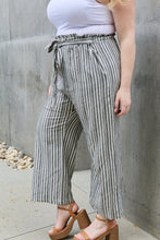 Load image into Gallery viewer, Heimish Full Size Tie Waist Striped Culotte Pants