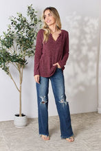 Load image into Gallery viewer, Heimish Full Size Notched Long Sleeve Top