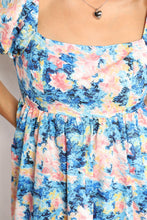 Load image into Gallery viewer, Double Take Floral Square Neck Puff Sleeve Dress