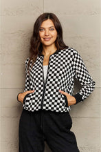 Load image into Gallery viewer, Ninexis Full Size Plaid Round Neck Long Sleeve Jacket