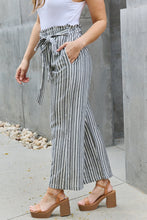 Load image into Gallery viewer, Heimish Full Size Tie Waist Striped Culotte Pants