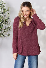 Load image into Gallery viewer, Heimish Full Size Notched Long Sleeve Top