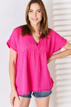 Load image into Gallery viewer, Zenana Full Size Raw Hem Short Sleeve Top