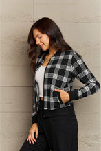 Load image into Gallery viewer, Ninexis Full Size Plaid Round Neck Long Sleeve Jacket