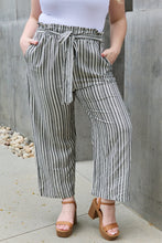 Load image into Gallery viewer, Heimish Full Size Tie Waist Striped Culotte Pants