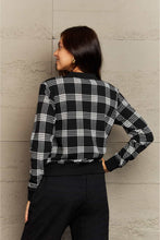 Load image into Gallery viewer, Ninexis Full Size Plaid Round Neck Long Sleeve Jacket