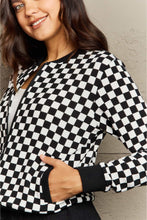Load image into Gallery viewer, Ninexis Full Size Plaid Round Neck Long Sleeve Jacket