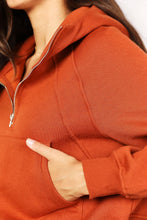 Load image into Gallery viewer, Double Take Half-Zip Long Sleeve Hoodie