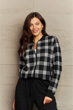 Load image into Gallery viewer, Ninexis Full Size Plaid Round Neck Long Sleeve Jacket