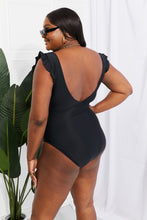Load image into Gallery viewer, Marina West Swim Seashell Ruffle Sleeve One-Piece in Black