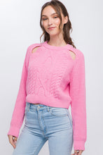 Load image into Gallery viewer, Knit Pullover Sweater With Cold Shoulder Detail