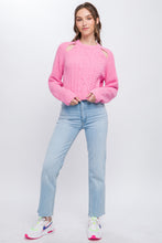 Load image into Gallery viewer, Knit Pullover Sweater With Cold Shoulder Detail
