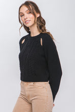 Load image into Gallery viewer, Knit Pullover Sweater With Cold Shoulder Detail