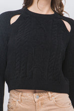 Load image into Gallery viewer, Knit Pullover Sweater With Cold Shoulder Detail