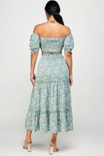 Load image into Gallery viewer, Floral Off Shoulder Sleeve Back Tie Top Skirt Set