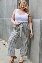 Load image into Gallery viewer, Heimish Full Size Tie Waist Striped Culotte Pants